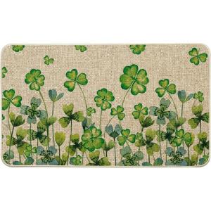 Artoid Mode Clover Shamrock St. Patrick’s Day Doormat, Spring Home Decor Low-Profile Switch Rug Door Mat Floor Mat for Indoor Outdoor 17×29 Inch