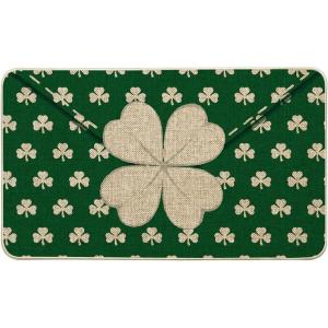 Artoid Mode Envelope Shamrock St. Patrick’s Day Doormat, Home Decor Low-Profile Switch Rug Door Mat Floor Mat for Indoor Outdoor 17×29 Inch