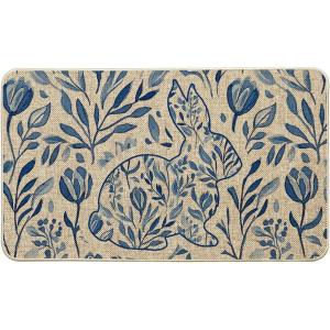 Artoid Mode Rabbit Bunny Flowers Easter Doormat, Home Decor Low-Profile Switch Rug Door Mat Floor Mat for Indoor Outdoor 17×29 Inch