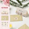 Artoid Mode 24 Pack Wildflower Thank You Cards Vintage Flower Greeting Cards Gift With Envelope Sticker Blank Note Cards for Birthday Wedding Baby Shower Bridal Shower, 4 x 6 Inch(Brown)