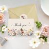 Artoid Mode 24 Pack Wildflower Thank You Cards Vintage Flower Greeting Cards Gift With Envelope Sticker Blank Note Cards for Birthday Wedding Baby Shower Bridal Shower, 4 x 6 Inch(Brown)