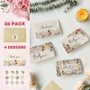 Artoid Mode 36 Pack Vintage Wildflower Thank You Cards Flower Greeting Cards Gift With Envelope Sticker Blank Note Cards for Birthday Wedding Baby Shower Bridal Shower, 4 x 6 Inch(Brown)