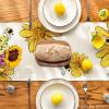 Artoid Mode Beige Bee Sunflower Table Runner, Seasonal Spring Summer Flowers Kitchen Dining Table Decoration for Home Party Decor 13 x 72 Inch(Beige)