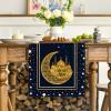 Artoid Mode Black Moon Star Gloden Ramadan Table Runner, Seasonal Summer Holiday Kitchen Dining Table Decoration for Home Party Decor 13 x 72 Inch(Black)