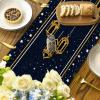 Artoid Mode Black Moon Star Gloden Ramadan Table Runner, Seasonal Summer Holiday Kitchen Dining Table Decoration for Home Party Decor 13 x 72 Inch(Black)