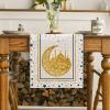 Artoid Mode Black Moon Star Gloden Ramadan Table Runner, Seasonal Summer Holiday Kitchen Dining Table Decoration for Home Party Decor 13 x 72 Inch(Off White)