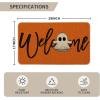 Artoid Mode Boo Ghost Orange Halloween Welcome Doormat, Home Decor Low-Profile Switch Rug Door Mat Floor Mat for Indoor Outdoor 17×29 Inch(Orange)