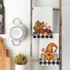 Artoid Mode Buffalo Plaid Pumpkin Gnome Truck Fall Kitchen Towels Dish Towels, 18×26 Inch Seasonal Maple Leaves Decoration Hand Towels Set of 2