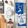 Artoid Mode Elk Snow Merry Christmas Kitchen Dish Towels Blue, 18 x 26 Inch Winter Xmas Holiday Ultra Absorbent Drying Cloth Tea Towels for Cooking Baking Set of 4(Blue)