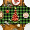 Artoid Mode Green and Black Buffalo Plaid Truck Christmas Table Runner, Seasonal Winter Xmas Holiday Kitchen Dining Table Decoration for Indoor Outdoor Home Party Decor 13 x 72 Inch