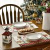 Artoid Mode Holly Gingerbread Ice Cream Merry Christmas Round Placemats Set of 4, 14 Inch Winter Round Table Mats for Dining Decoration(Beige)