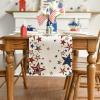 Artoid Mode Old Style Stars American Flag 4th of July Table Runner, Memorial Day Kitchen Dining Table Decoration for Home Party Decor 13×72 Inch(Beige)