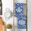 Artoid Mode Orange Maple Leaves Pumpkin Fall Kitchen Towels Dish Towels, 18×26 Inch Farmhouse Flowers Decoration Hand Towels Set of 2(Blue)