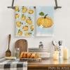 Artoid Mode Orange Pumpkin Fall Kitchen Towels Dish Towels, 18×26 Inch Farmhouse Fresh Decoration Hand Towels Set of 2(Blue)