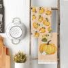 Artoid Mode Orange Pumpkin Fall Kitchen Towels Dish Towels, 18×26 Inch Farmhouse Fresh Decoration Hand Towels Set of 2(Orange)
