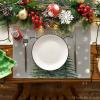 Artoid Mode Pine Tree Snowflake Merry Christmas Placemats Set of 4, 12×18 Inch Seasonal Winter Xmas Holiday Table Mats for Party Kitchen Dining Decoration(Gray)