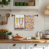 Artoid Mode Pink Carrots Bunny Happy Easter Kitchen Towels Dish Towels, 18×26 Inch Spring Farmhouse Rabbit Decoration Hand Towels Set of 2(Pink)