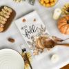 Artoid Mode Pumpkin Hello Fall Kitchen Towels Dish Towels, 18×26 Inch Autumn Floral Leaves Thanksgiving Decoration Hand Towels Set of 2