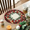 Artoid Mode Red Black Buffalo Plaid Holly Pine Cones Christmas Balls Placemats Set of 4, 12×18 Inch Seasonal Winter Table Mats for Party Kitchen Dining Decoration(Red)