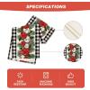 Artoid Mode Red Black Buffalo Plaid Xmas Balls Holly Christmas Table Runner, Winter Kitchen Dining Table Decoration for Outdoor Home Party 13×72 Inch(Black/White)
