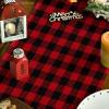 Artoid Mode Red and Black Buffalo Plaid Let It Snow Table Runner, Seasonal Winter Christmas Holiday Kitchen Dining Table Decoration for Indoor Outdoor Home Party Decor 13 x 72 Inch(Table Runner  13″ x 90″)