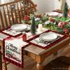 Artoid Mode Red and Black Buffalo Plaid Truck Merry Christmas Placemats Set of 4, 12×18 Inch Seasonal Winter Xmas Holiday Table Mats for Party Kitchen Dining Decoration(Red/Black)