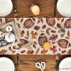 Artoid Mode Rugby Maple Leaves Football Fall Table Runner, Seasonal Harvest Autumn Kitchen Dining Table Decoration for Home Party Decor 13×72 Inch(Brown)