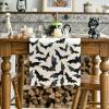 Artoid Mode Silhouette Black Bats Halloween Table Runner, Fall Kitchen Dining Table Decoration for Home Party Decor 13×90 Inch(Black/White)