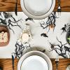 Artoid Mode Silhouette Tree Crows Halloween Table Runner, Branches Fall Kitchen Dining Table Decoration for Outdoor Home Party 13×108 Inch(Beige)