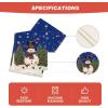 Artoid Mode Snowman Christmas Birds Trees Table Runner, Seasonal Winter Xmas Holiday Kitchen Dining Table Decoration for Indoor Outdoor Home Party Decor 13 x 72 Inch(Blue)