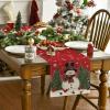 Artoid Mode Snowman Christmas Birds Trees Table Runner, Seasonal Winter Xmas Holiday Kitchen Dining Table Decoration for Indoor Outdoor Home Party Decor 13 x 72 Inch(Red)