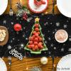 Artoid Mode Snowman Christmas Birds Trees Table Runner, Seasonal Winter Xmas Holiday Kitchen Dining Table Decoration for Indoor Outdoor Home Party Decor 13 x 72 Inch(Black)