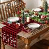 Artoid Mode Snowman Red and Black Buffalo Plaid Christmas Placemats Set of 4, 12×18 Inch Seasonal Winter Xmas Holiday Table Mats for Party Kitchen Dining Decoration(Red/Black)