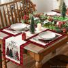 Artoid Mode Waterclor Buffalo Plaid Christmas Trees Placemats Set of 4, 12×18 Inch Winter Table Mats for Outdoor Home Party Kitchen Dining Decor(Black/Red)
