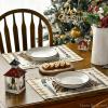 Artoid Mode Waterclor Buffalo Plaid Christmas Trees Placemats Set of 4, 12×18 Inch Winter Table Mats for Outdoor Home Party Kitchen Dining Decor(Brown/White)