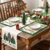 Artoid Mode Xmas Pine Round Winter Placemats Set of 4, 14 Inch Round Christmas Table Mats for Table Runner Party Kitchen Dining Decoration(Green)