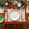 Artoid Mode Xmas Pine Round Winter Placemats Set of 4, 14 Inch Round Christmas Table Mats for Table Runner Party Kitchen Dining Decoration(Red)