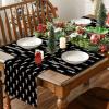 Artoid Mode Xmas Trees Merry Christmas Round Placemats Set of 4, 14 Inch Winter Round Table Mats for Dining Decoration(Black)