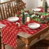 Artoid Mode Xmas Trees Merry Christmas Round Placemats Set of 4, 14 Inch Winter Round Table Mats for Dining Decoration(Red)