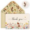 Artoid Mode 24 Pack Wildflower Thank You Cards Vintage Flower Greeting Cards Gift With Envelope Sticker Blank Note Cards for Birthday Wedding Baby Shower Bridal Shower, 4 x 6 Inch(Brown)