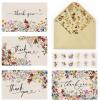 Artoid Mode 36 Pack Vintage Wildflower Thank You Cards Flower Greeting Cards Gift With Envelope Sticker Blank Note Cards for Birthday Wedding Baby Shower Bridal Shower, 4 x 6 Inch(Brown)