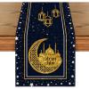 Artoid Mode Black Moon Star Gloden Ramadan Table Runner, Seasonal Summer Holiday Kitchen Dining Table Decoration for Home Party Decor 13 x 72 Inch(Black)