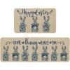 Artoid Mode Carrots Dots Blue Rabbit Bunny Easter Kitchen Mats Set of 2, Spring Home Decor Low-Profile Kitchen Rugs for Floor – 17×29 and 17×47 Inch(Blue)