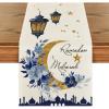 Artoid Mode Castle Lantern Flower Ramadan Table Runner, Seasonal Kitchen Dining Table Decoration for Home Party Decor 13×72 Inch(Beige)
