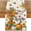 Artoid Mode Cross Pumpkins Fall Table Runner, Bless This Home Seasonal Autumn Kitchen Dining Table Decoration for Home Party Decor 13×72 Inch(Beige)
