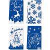 Artoid Mode Elk Snow Merry Christmas Kitchen Dish Towels Blue, 18 x 26 Inch Winter Xmas Holiday Ultra Absorbent Drying Cloth Tea Towels for Cooking Baking Set of 4(Blue)