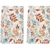 Artoid Mode Eucalyptus Leaves Fall Kitchen Towels Dish Towels, 18×26 Inch Seasonal Decoration Hand Towels Set of 2(Beige)