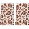 Artoid Mode Maple Leaves Football Kitchen Towels Dish Towels, 18×26 Inch Bowknot Fall Thanksgiving Decoration Hand Towels Set of 2