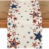 Artoid Mode Old Style Stars American Flag 4th of July Table Runner, Memorial Day Kitchen Dining Table Decoration for Home Party Decor 13×72 Inch(Beige)