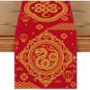 Artoid Mode Red and Golden Chinese Zodiac Snake Happy 2025 Lunar New Year Table Runner, Spring Festival Winter Kitchen Dining Table Decoration for Home Party 13×72 Inch(Red/Golden)